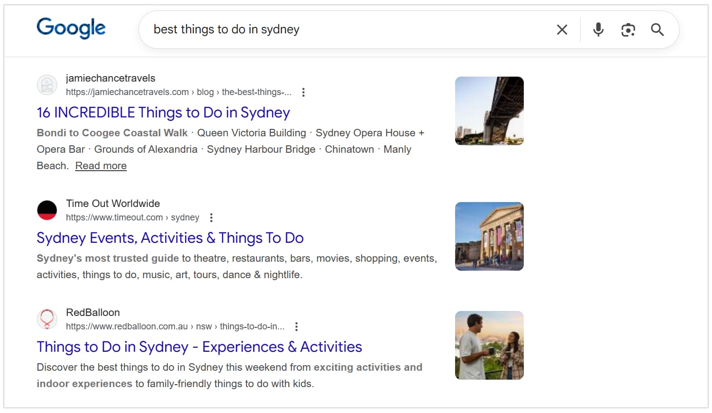 Contoh judul dalam SERP