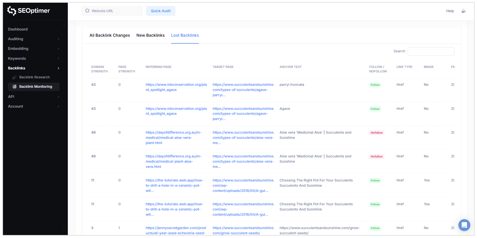Lost backlinks