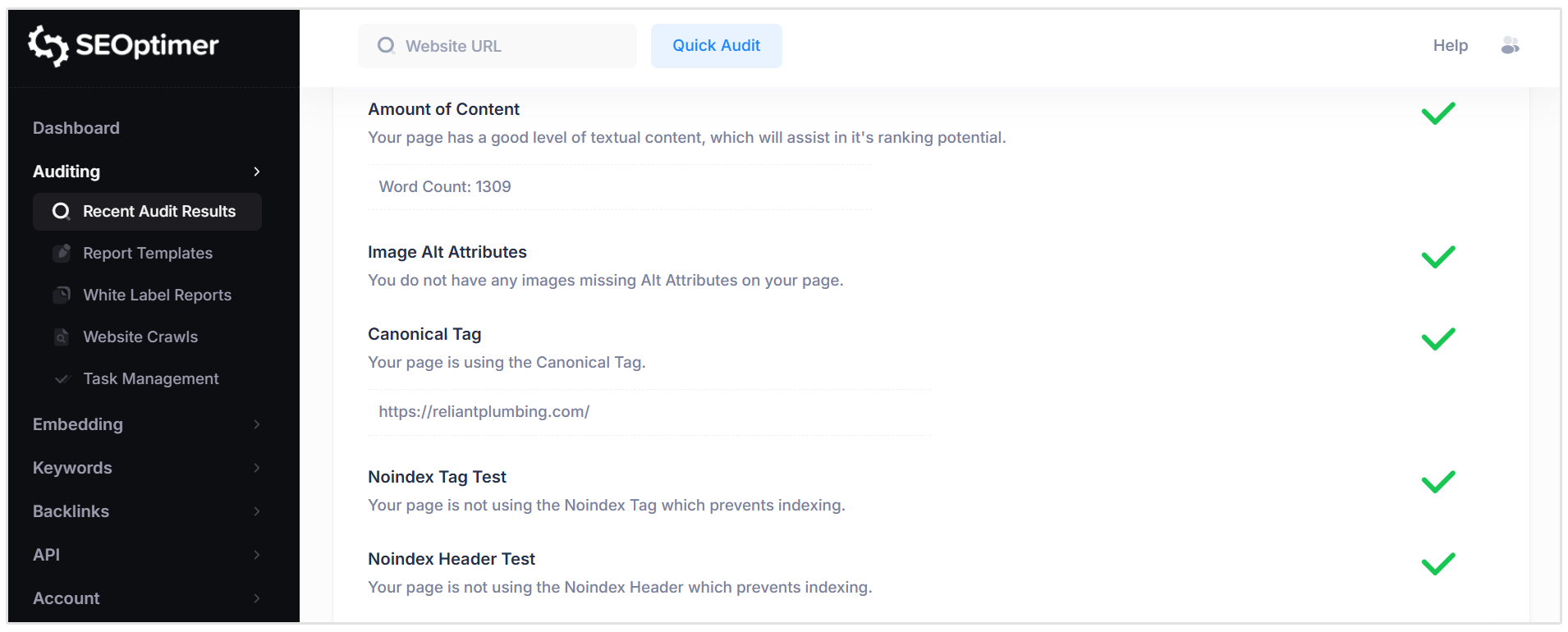 On-page SEO audit