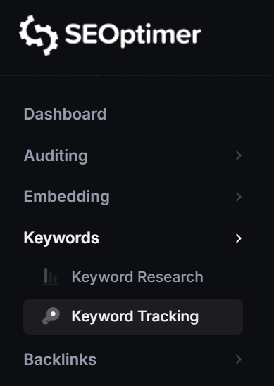 Keyword tracking in SEOptimer