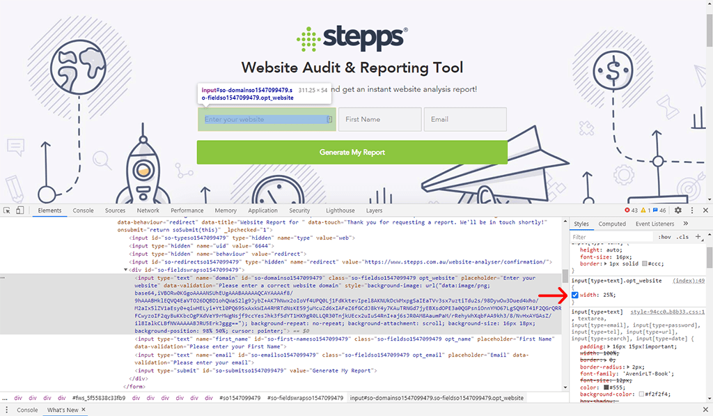 Stepps inputfelt 1