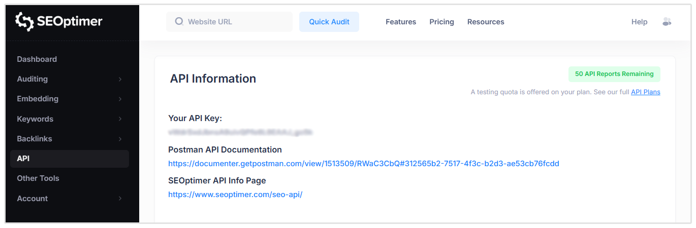 Dapatkan kunci API