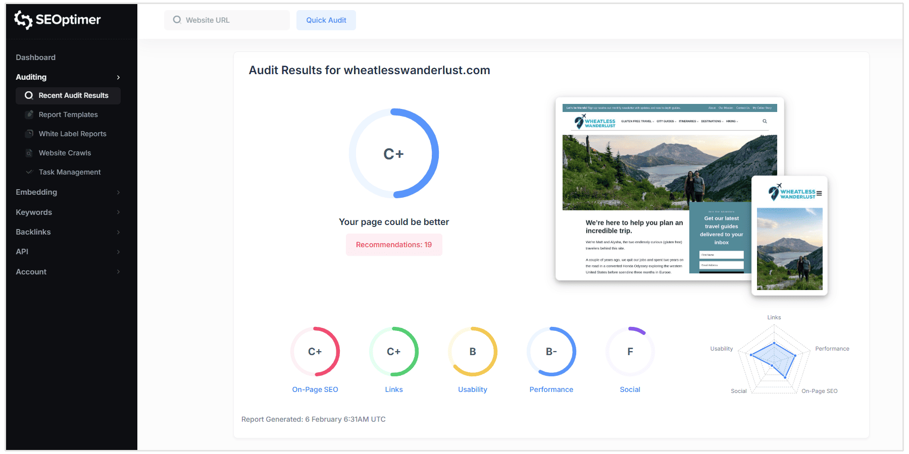 Audit SEO di halaman untuk situs perjalanan