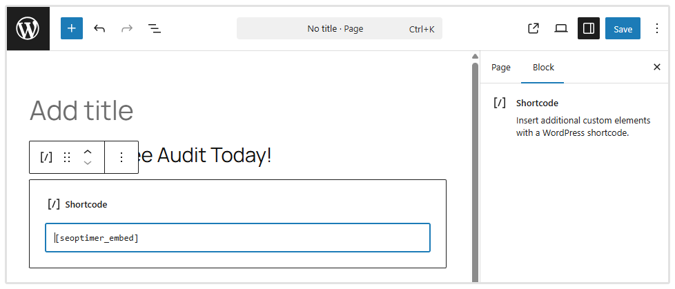 Embed Short Code